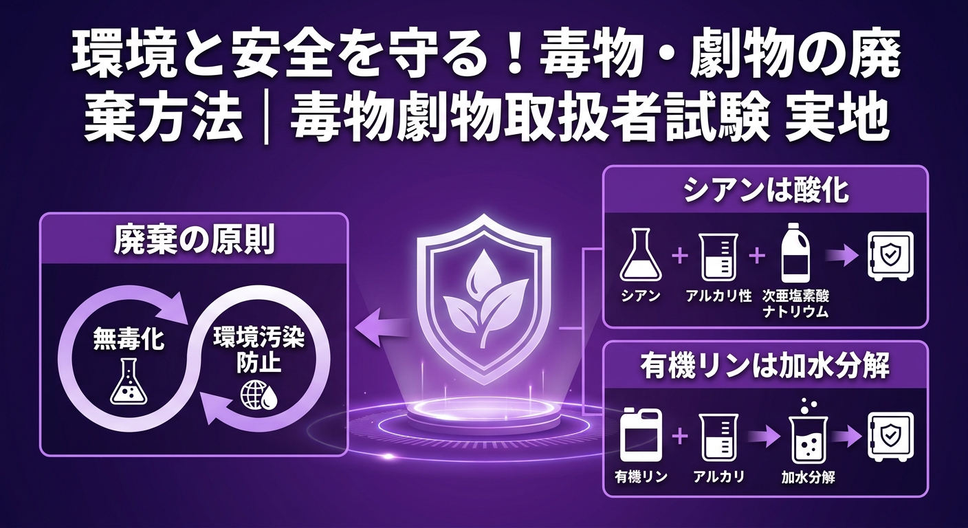 環境と安全を守る！毒物・劇物の廃棄方法｜毒物劇物取扱者試験 実地