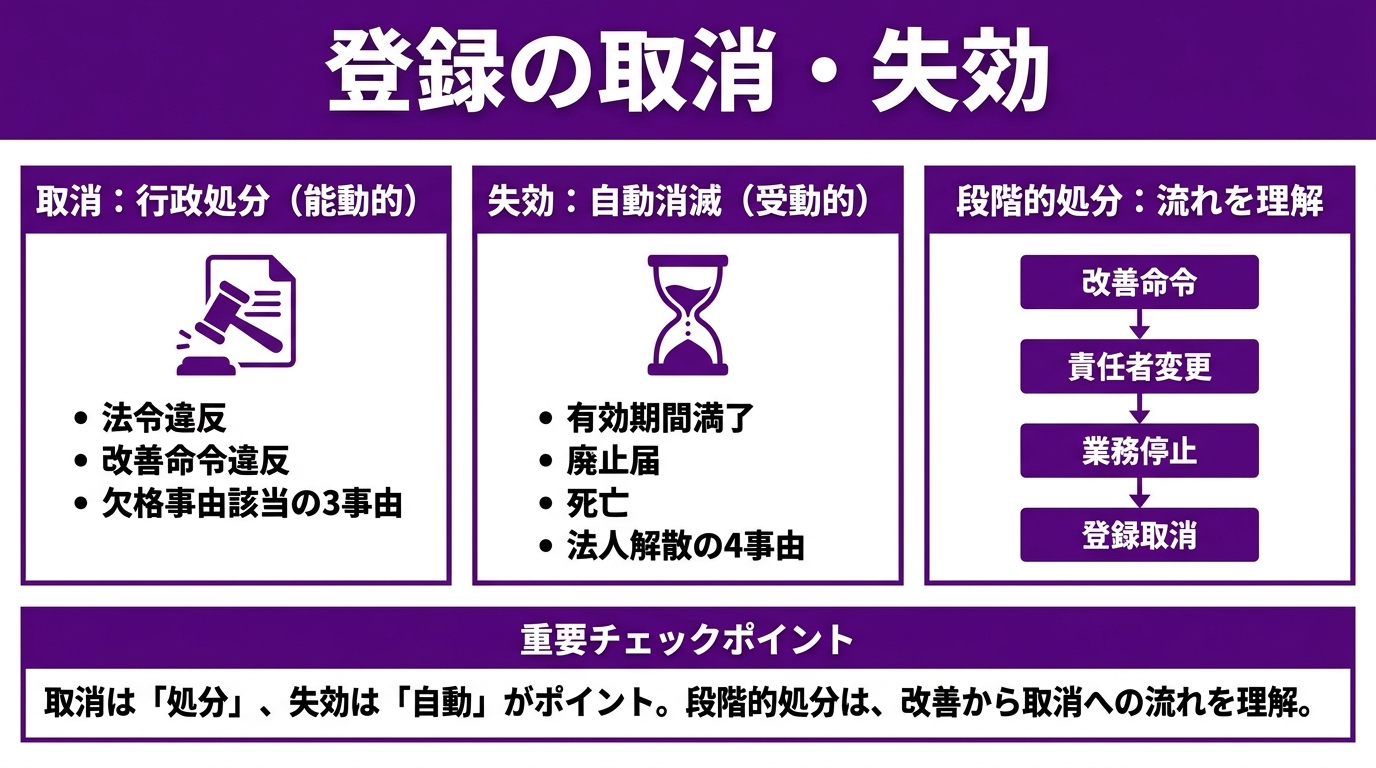 登録の取消・失効 インフォグラフィック