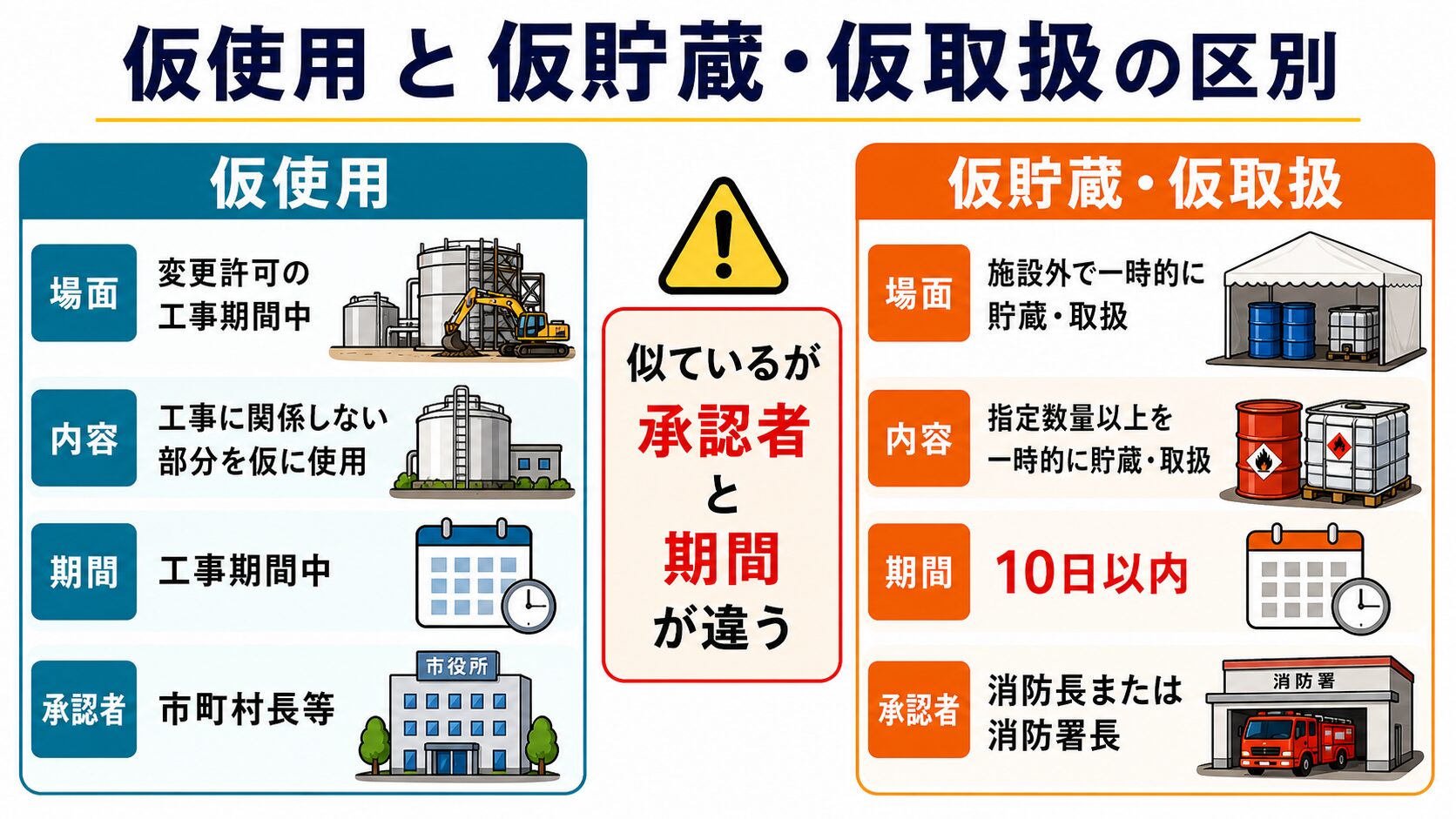 5. 仮使用 と 仮貯蔵・仮取扱の区別