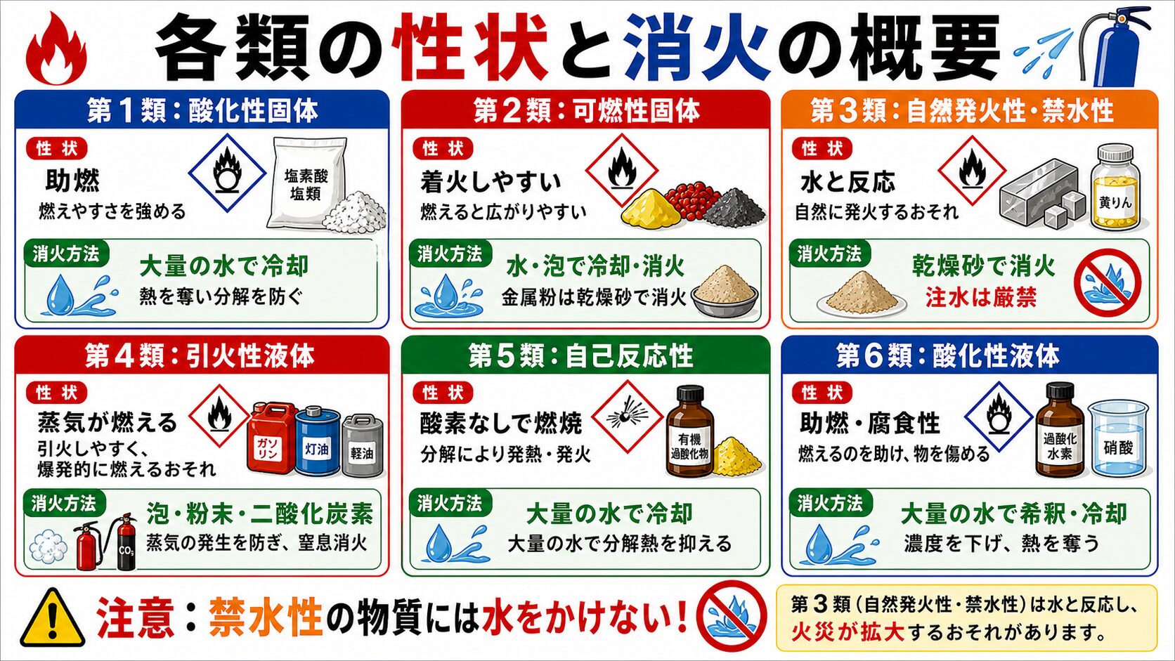 3. 各類の一般性状と消火の概要