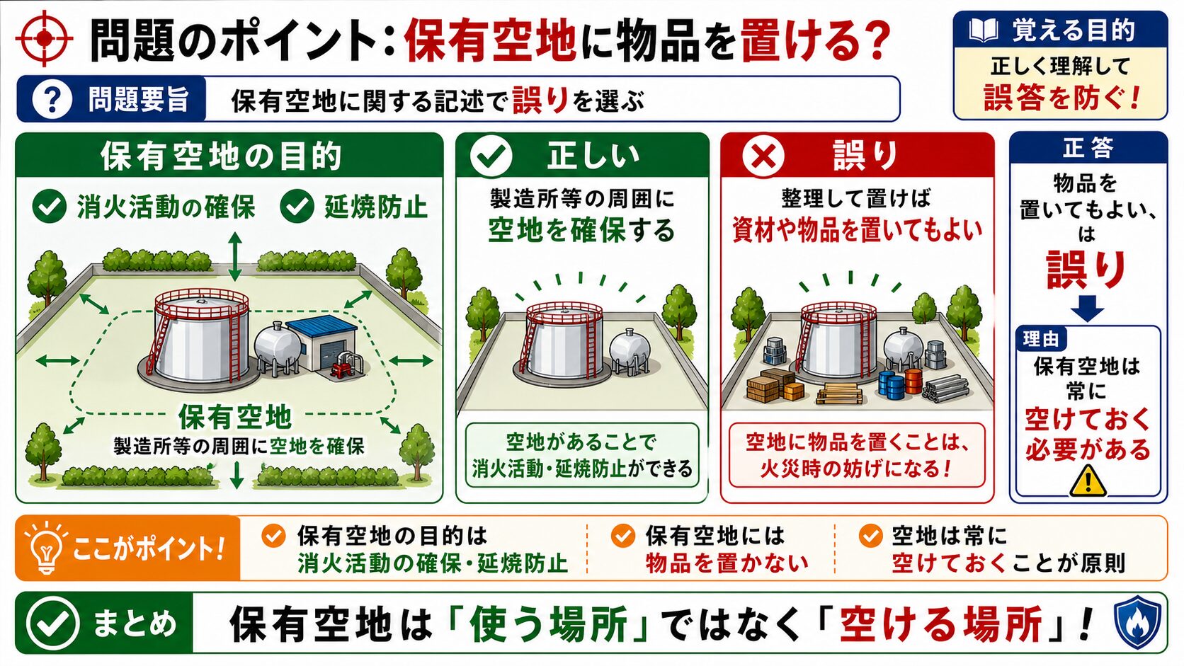 問題で狙われるポイント：保安距離・保有空地とは？数値を解説