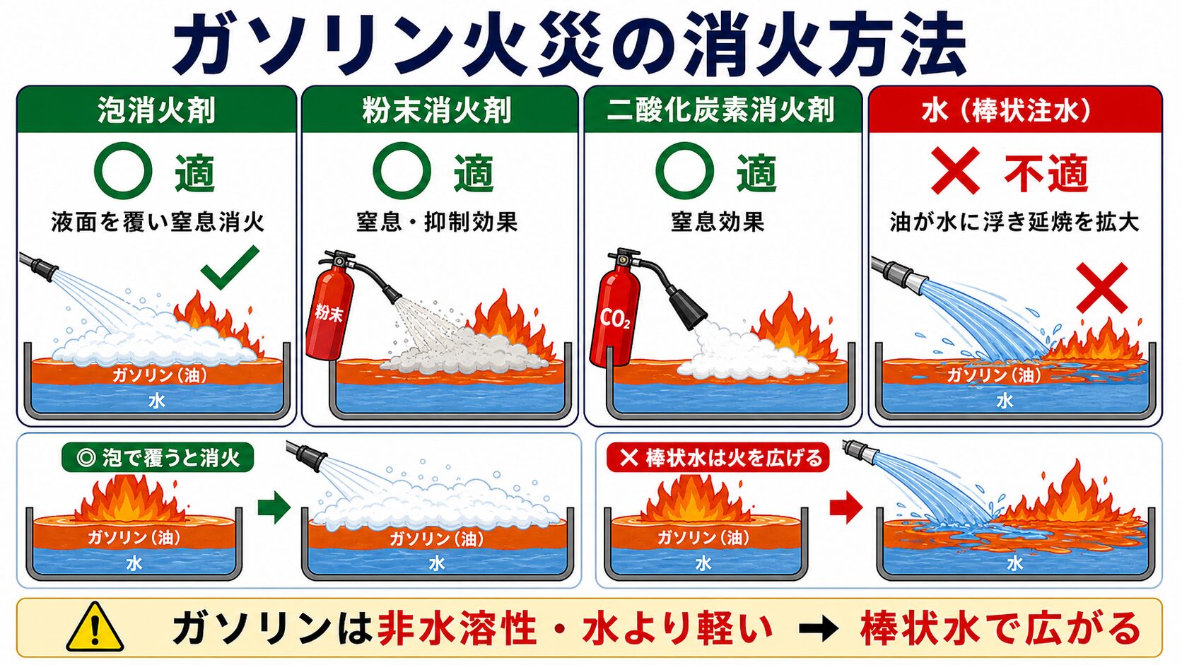 4. ガソリン火災の消火方法