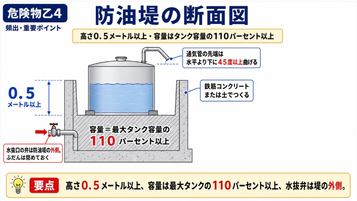 防油堤の断面図