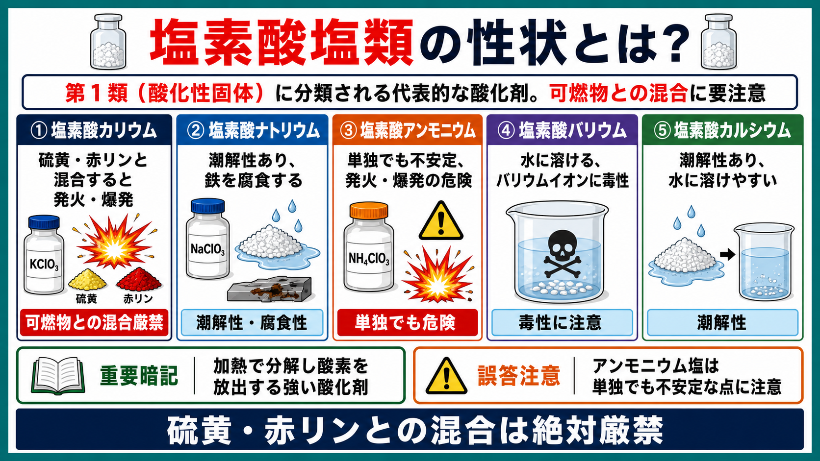 塩素酸塩類の性状