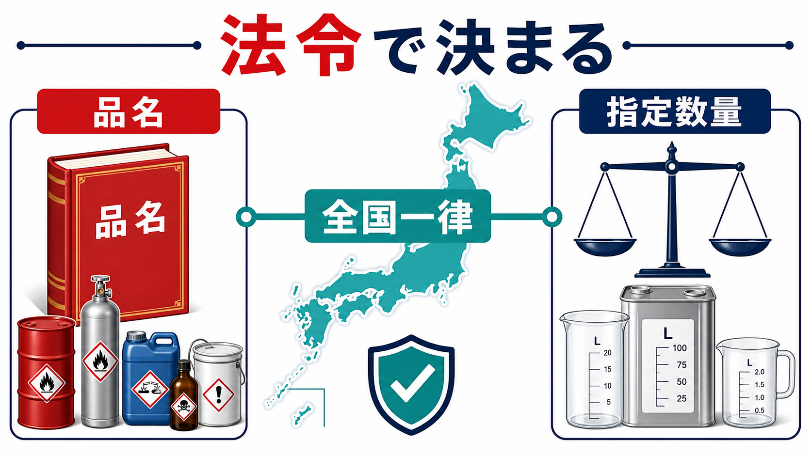 危険物の品名と指定数量は法令で全国一律に定められる