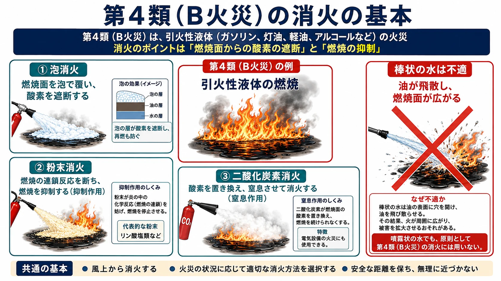 第4類B火災の消火方法