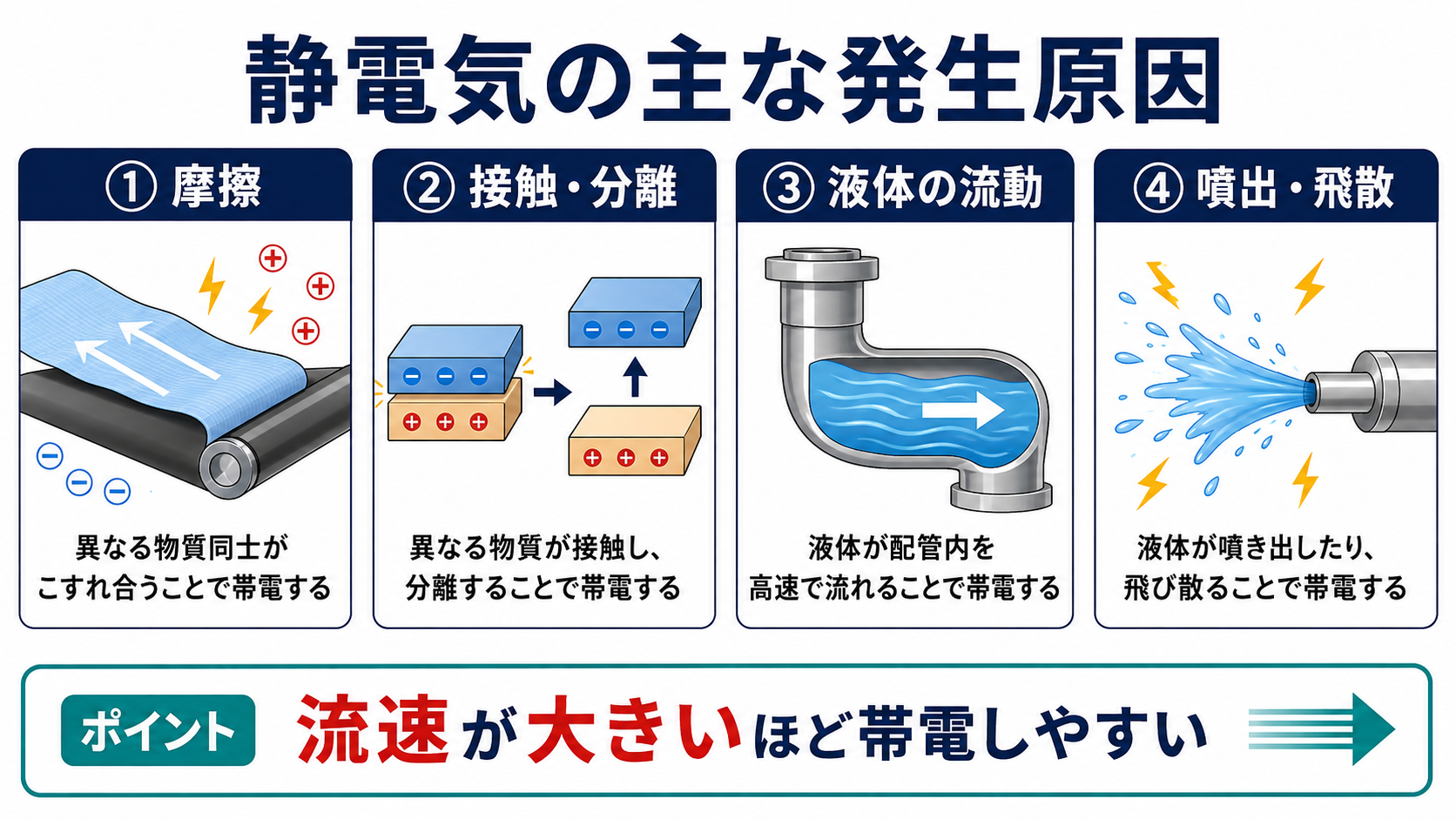 静電気の主な発生原因
