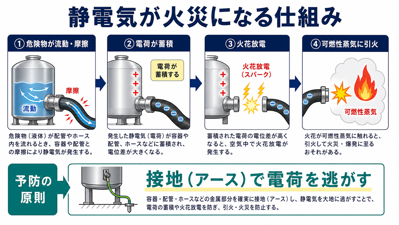 静電気が火災になる仕組み