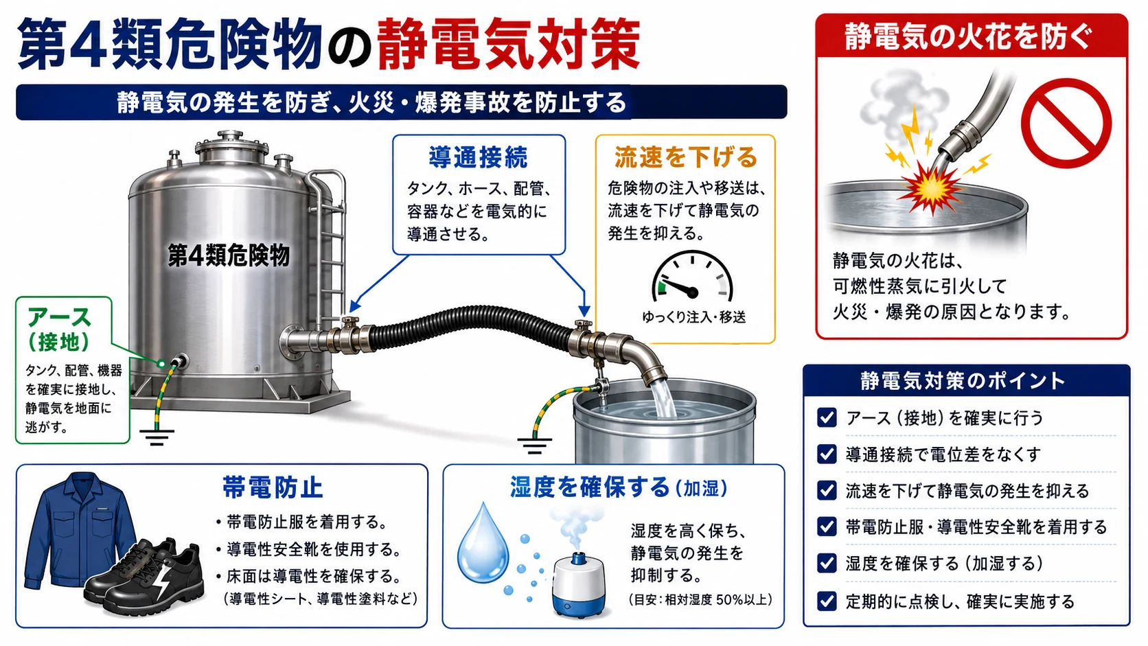 第4類危険物の静電気対策
