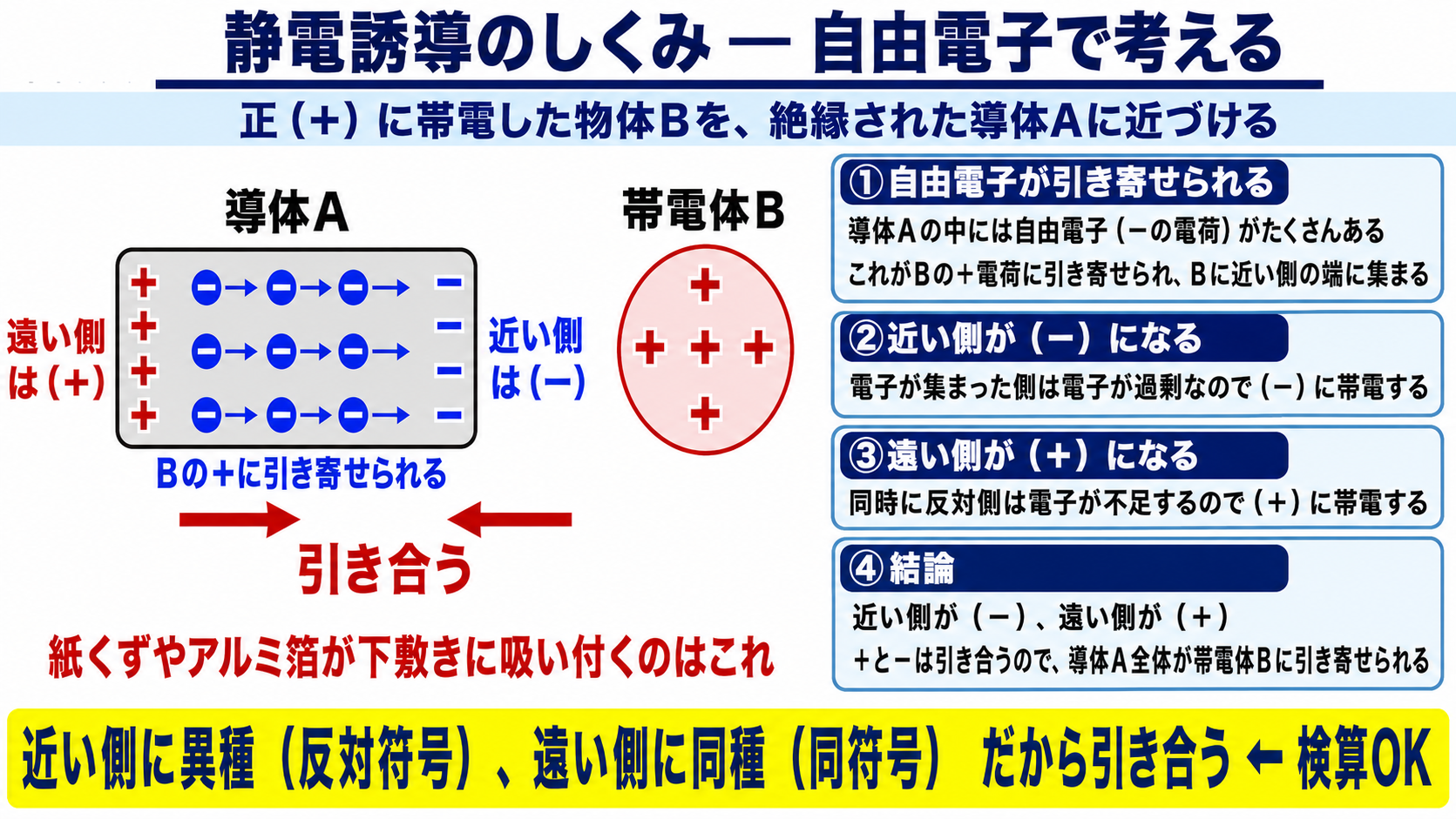 静電誘導のしくみ