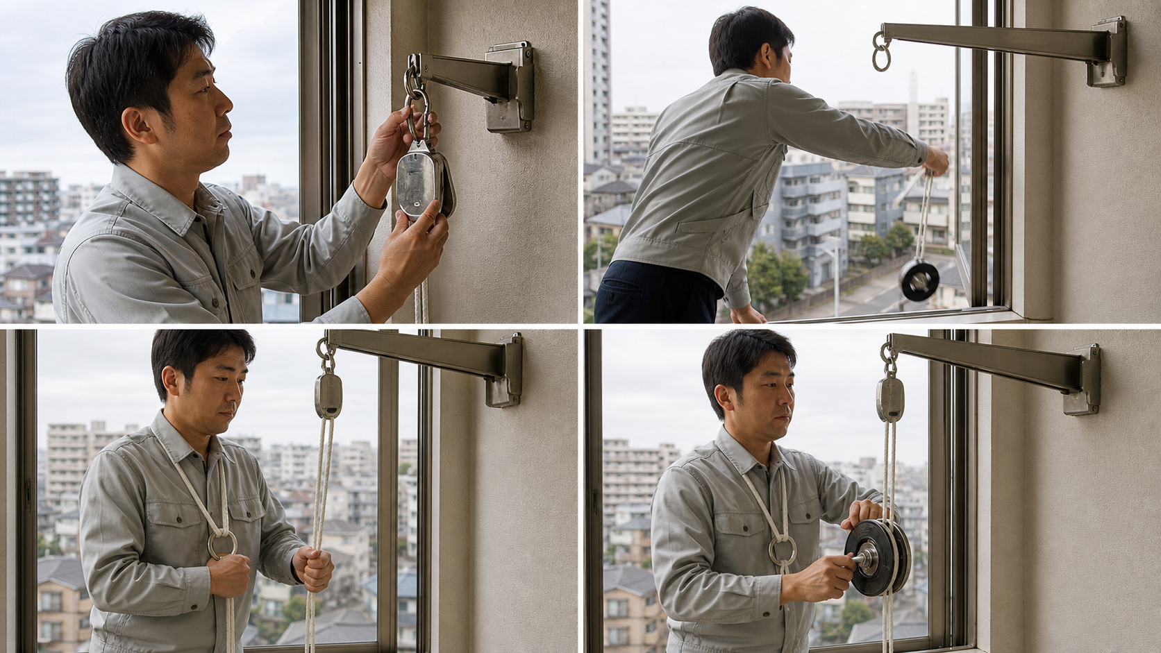 画像：緩降機の安全な操作・総合点検手順