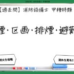 【火災・防火まとめ】煙・区画・排煙・避難｜消防設備士甲種特類【過去問】