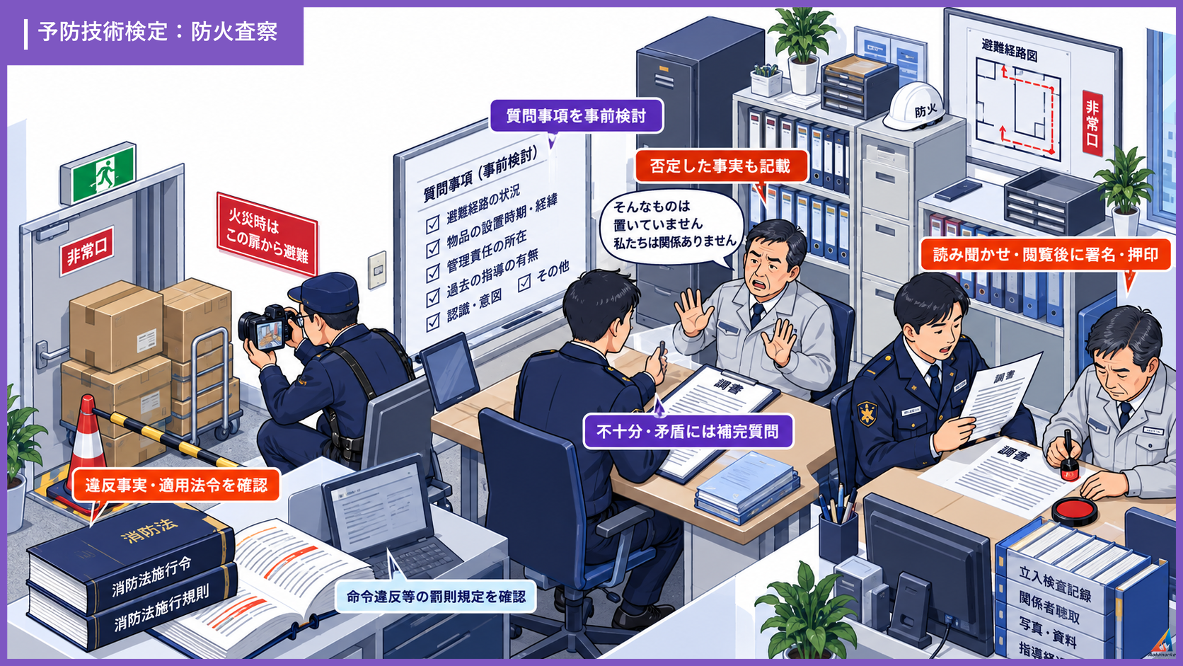 防火査察 質問調書と違反調査