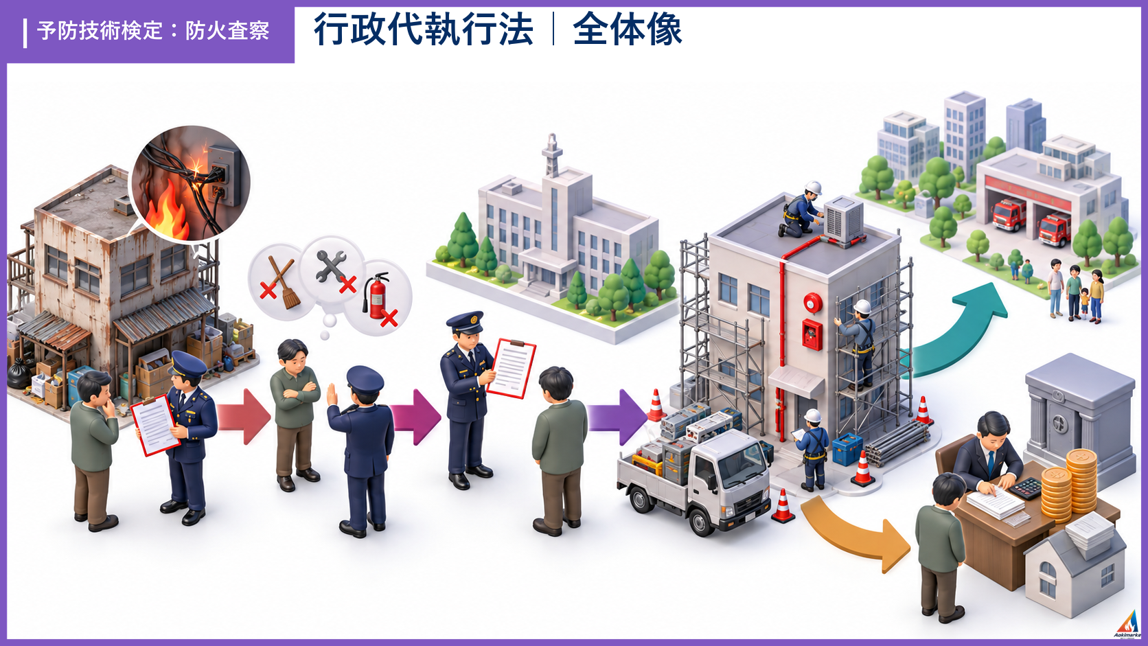 sasatsu-5の試験ポイントを整理したアイソメ図解